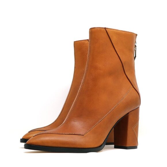 $495 SYLVEN NEW YORK Almasi Leather Block Heel Boot (Women) - Picture 1 of 6